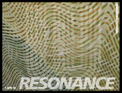 Invitation card, with a detail of a painting by Julie Oppermann, April 2010.