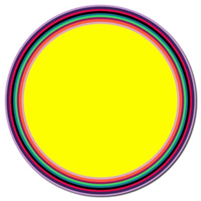 Linling Lu, C No.3, 2010, acrylic on canvas, 46 in. diameter.