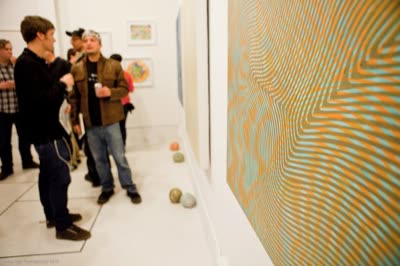Opening reception, with paintings by Julie Oppermann, 1 April 2010.
