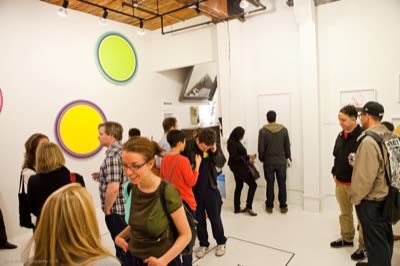 Opening reception, with paintings by Linling Lu, 1 April 2010.