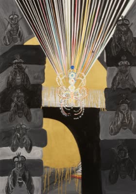 Elisa Soliven, Cavern #5, 2009, oil and enamel on canvas, 52 × 40 in.