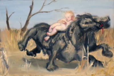 MaDora Frey, Carriage, 2008, oil on panel, 6 × 4 in.
