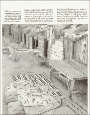 Elaine Kaufmann, American Empire (from the series International Design), 2008, pencil on paper, 12 × 9.5 in.