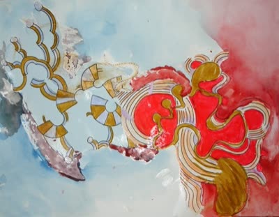 Jenn Sitron, Union, 2008, markers and watercolor on paper, 11 × 14 in.