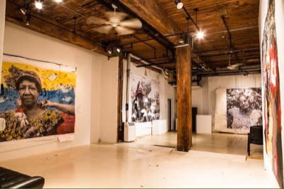 The gallery during Rostros Sonoros, 4 October 2015.