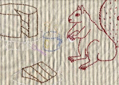 Embroidered work from the exhibition.
