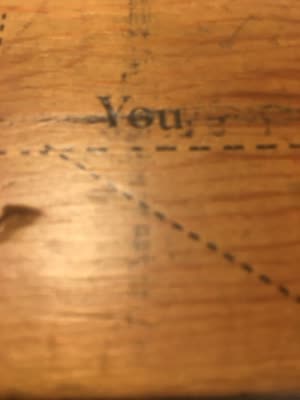 Text on wood, detail, 20 April 2016.