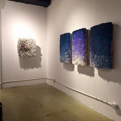 Works on the wall at the closing, 15 November 2015.