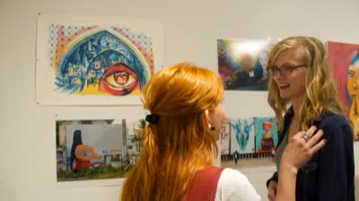 Visitors among the works, 26 April 2016.