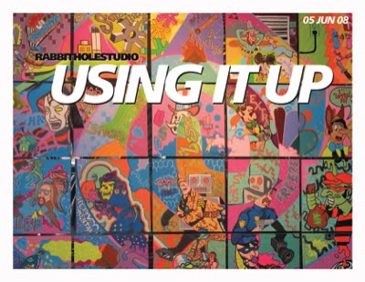 Show card (alternate front, with work by Quinn Corey), 2008.
