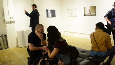 Visitors in the gallery, 1 April 2016.