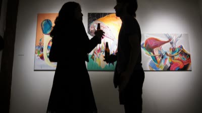 Opening reception, with paintings by Jiyoun Lee-Lodge, 4 February 2010.
