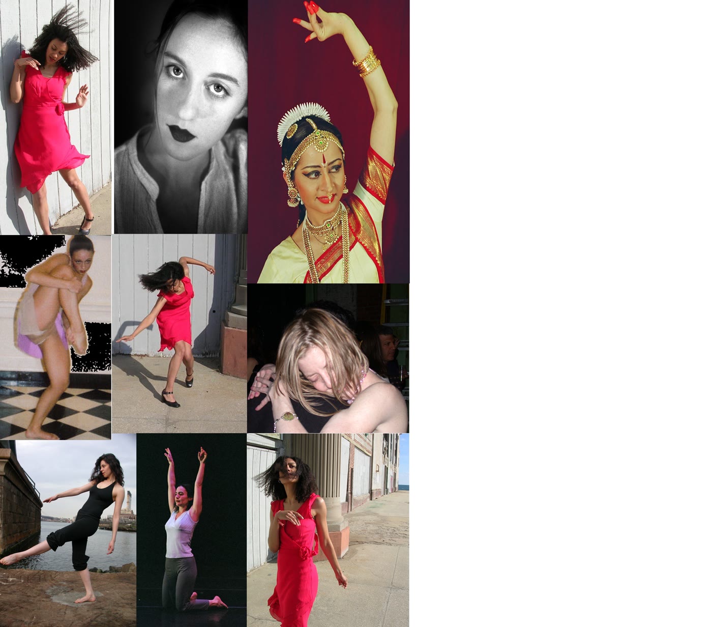 Postcard for The Annunciation of Venuses: a collage of photographs of the dancers